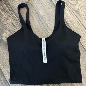 Black Ribbed Align Tank Size 6